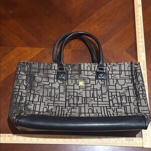 Diane Von Furstenberg signature dvf Black and Gray Geometric Tote
